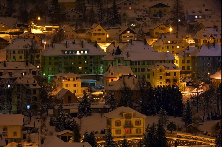 Chaux-de-Fonds and Le Locle City - Le Locle view by night