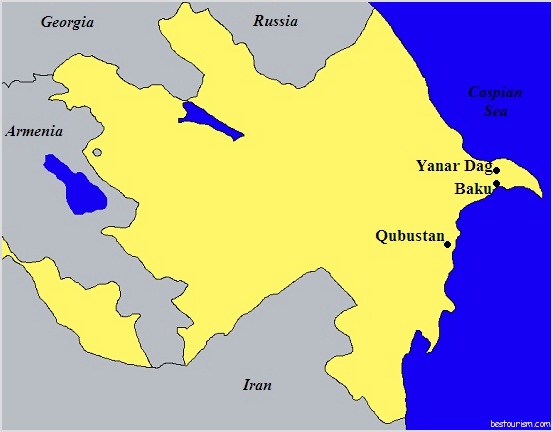 azerbaijan map. Image Map of Azerbaijan