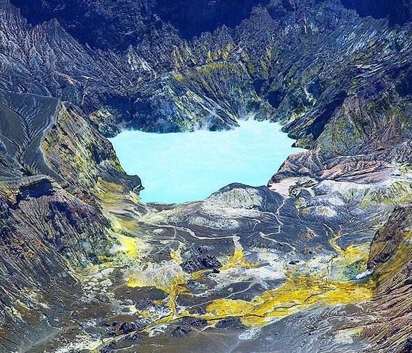 White Island  - Aerial view of the Crater Lake 