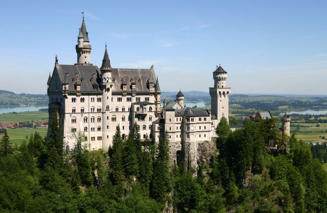 Neuschwanstein Castle, Germany - Close view of the castle