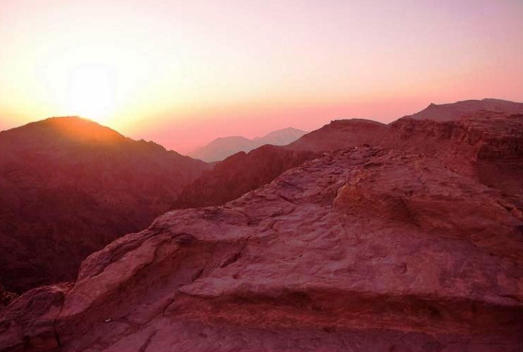 Petra in Jordan - Beautiful sunset over Petra