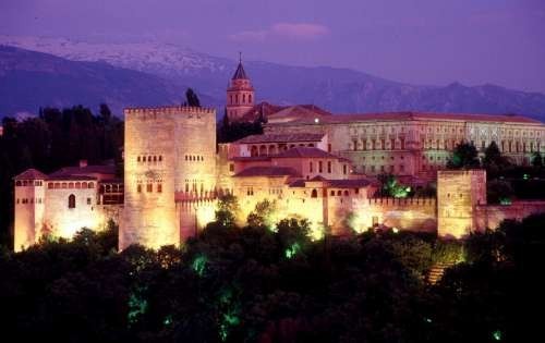 Spain - Alhambra at night, Granada